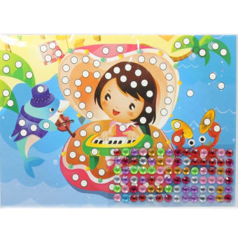 картинка Наклейка-аппликация X14 со стразами Девочка в ракушке 13*21 от магазина МОЛТИ