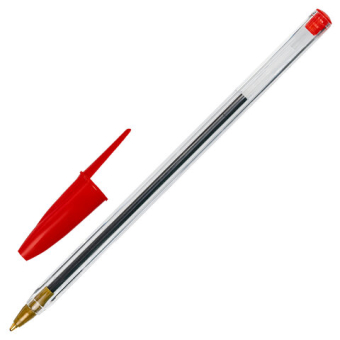 картинка Ручка шариковая STAFF Basic BP-01, письмо 750 метров, КРАСНАЯ, длина корпуса 14 см, 1 мм, 143738 от магазина МОЛТИ