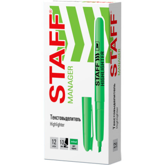 картинка Текстовыделитель STAFF "Manager" HL-238, ЗЕЛЕНЫЙ, линия 1-3 мм, 151239 от магазина МОЛТИ