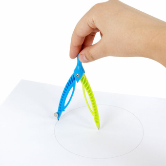 картинка Готовальня ЮНЛАНДИЯ, 2 предмета: пластиковый циркуль 120 мм, грифель, пенал, 210656 от магазина МОЛТИ