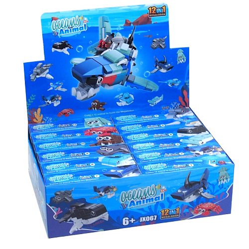 Конструктор JX067 (12) Морские-Акула +40PS  6+ пластик 7,2х3х11,5см
