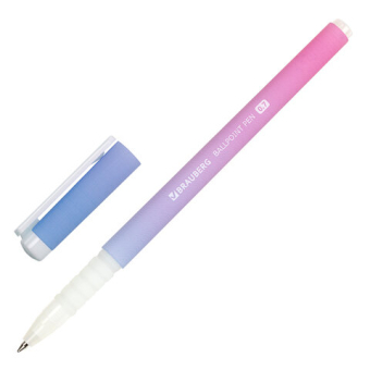 картинка Ручка шариковая BRAUBERG SOFT TOUCH GRIP "GRADE PASTEL", СИНЯЯ, мягкое покрытие, ассорти, узел 0,7 мм, 143711 от магазина МОЛТИ