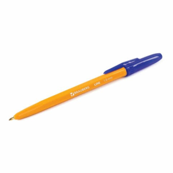 картинка Ручка шариковая BRAUBERG ORANGE Line, СИНЯЯ, корпус оранжевый, узел 1мм, линия письма 0,5мм, 143331 от магазина МОЛТИ