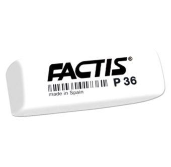 картинка Ластик FACTIS P 36 (Испания), 56х20х9мм, белый, прямоугольный, скошенный, CPFP36B от магазина МОЛТИ
