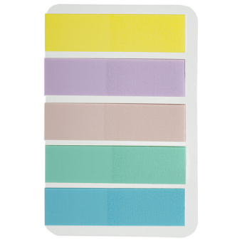 картинка Закладки клейкие пастельные BRAUBERG MACAROON 45х12 мм, 100 штук (5 цветов х 20 листов), 115212 от магазина МОЛТИ