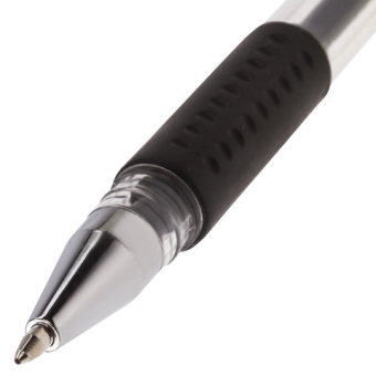 картинка Ручка гелевая BRAUBERG Number One, узел 0,5мм, линия 0,35мм, резиновый упор, черная, 141194 от магазина МОЛТИ