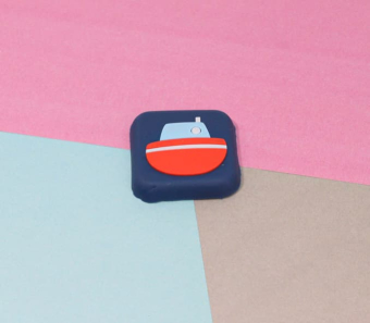 картинка Стопер 250822-23 детский Кораблик декоративный клеющий 4х4 см. от магазина МОЛТИ