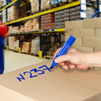 картинка Маркер перманентный BRAUBERG "JUMBO", СИНИЙ, ШИРОКАЯ ЛИНИЯ ПИСЬМА, скошенный 3-10мм, 151225 от магазина МОЛТИ