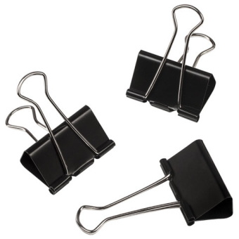 картинка Зажимы для бумаг STAFF" EVERYDAY", КОМПЛЕКТ 12 шт., 41 мм, 200 листов, черные, картонная коробка, 224609 от магазина МОЛТИ