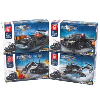 картинка Конструктор Р3007 (16) Военная полиция 9,5х4х14,5см 6+ РС45+ пластик от магазина МОЛТИ