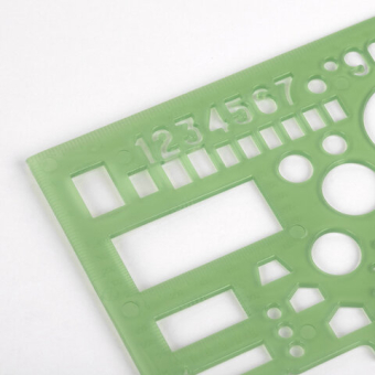 картинка Линейка офицерская 20 см BRAUBERG, зеленая, 65 тактических элементов, отливная шкала, 210833 от магазина МОЛТИ