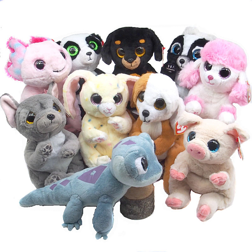 Мягкая игрушка 13-2 звери большие глазки 18х10х10см