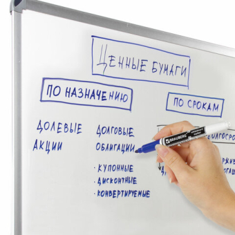 картинка Маркер стираемый для белой доски СИНИЙ, BRAUBERG, 4 мм, с клипом, эргономичный корпус, 150847 от магазина МОЛТИ