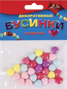 картинка Материалы д/творчества АППЛИКА "Декоративные бусинки", Сердечки, С2899 от магазина МОЛТИ