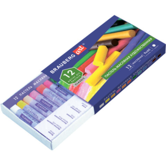 картинка Пастель масляная художественная BRAUBERG ART CLASSIC, 12 цветов, круглое сечение, 181447 от магазина МОЛТИ