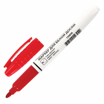 картинка Маркер стираемый для белой доски КРАСНЫЙ, BRAUBERG, 4 мм, с клипом, эргономичный корпус, 150848 от магазина МОЛТИ