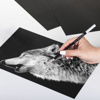 картинка Карандаш БЕЛЫЙ художественный мягкий, 1 штука, грифель 3,3 мм, BRAUBERG ART CLASSIC, 181921 от магазина МОЛТИ