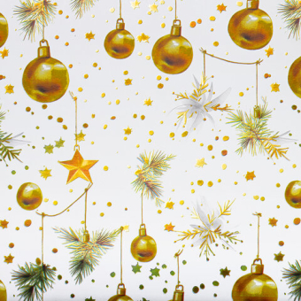 картинка Бумага упаковочная новогодняя С ЭФФЕКТАМИ (1 шт.) "Gold&Green", 70х100 см, ассорти, ЗОЛОТАЯ СКАЗКА, 592186 от магазина МОЛТИ