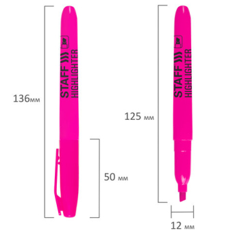 картинка Текстовыделитель STAFF "Manager" HL-238, РОЗОВЫЙ, линия 1-3 мм, 151241 от магазина МОЛТИ