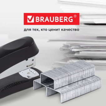 картинка Скобы для степлера цинковое покрытие №24/6, 1000 штук, BRAUBERG "EXTRA", до 30 листов, 229299 от магазина МОЛТИ