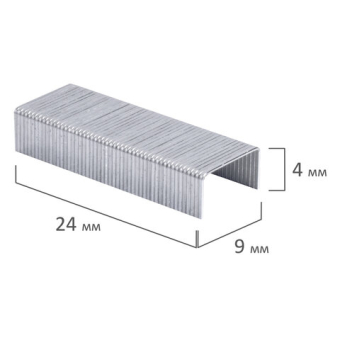картинка Скобы для степлера цинковое покрытие №10, 1000 штук, BRAUBERG "EXTRA", до 20 листов, 229298 от магазина МОЛТИ