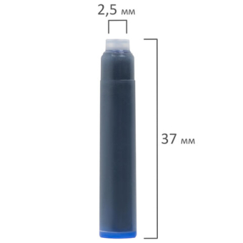 картинка Картриджи чернильные BRAUBERG DELTA, КОМПЛЕКТ 10 штук, СИНИЕ, 143956 от магазина МОЛТИ