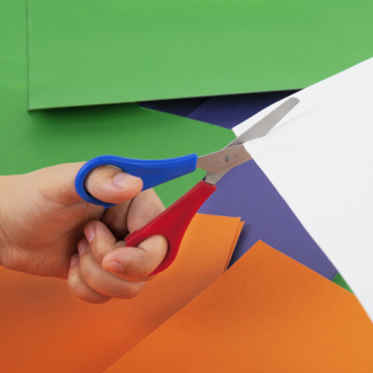 картинка Ножницы ПИФАГОР, 130 мм, для левши, с линейкой, в картонной упаковке с европодвесом, 236784 от магазина МОЛТИ