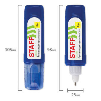 картинка Ручка-корректор STAFF "College", 6 мл, металлический наконечник, плоский корпус, 227569 от магазина МОЛТИ