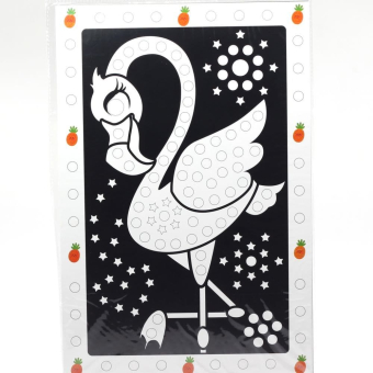 картинка Раскраска-аппликация TF F наклейками  2 шт. Фламинго  21*30 от магазина МОЛТИ