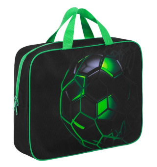картинка Папка на молнии с ручками BRAUBERG KIDS А4, 1 отделение, полиэстер, 80 мм, "Green ball", 272123 от магазина МОЛТИ
