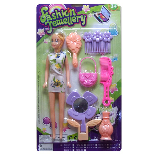 Набор 2855-6/313 Кукла с аксессуарами в блистаре 37х3х21см