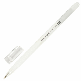 картинка Ручка гелевая BRAUBERG Art Classic, БЕЛАЯ, корпус тонированный белый, узел 1мм, линия 0,5мм, 143418 от магазина МОЛТИ