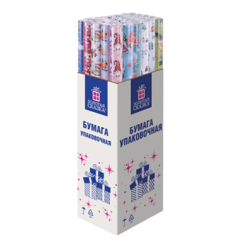 картинка Бумага упаковочная новогодняя "Веселый Новый Год", 70х100 см, 10 дизайнов ассорти, ЗОЛОТАЯ СКАЗКА, 592563 от магазина МОЛТИ