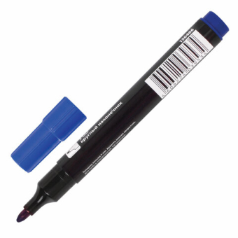 картинка Маркер перманентный BRAUBERG "Contract", СИНИЙ, круглый наконечник, 3 мм, 150466 от магазина МОЛТИ