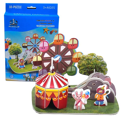 Пазл 3D 1689-C бумажный Ярморка в коробке 14,5х1х11см.PS16 (модель 12,5х9,5х9,8см)