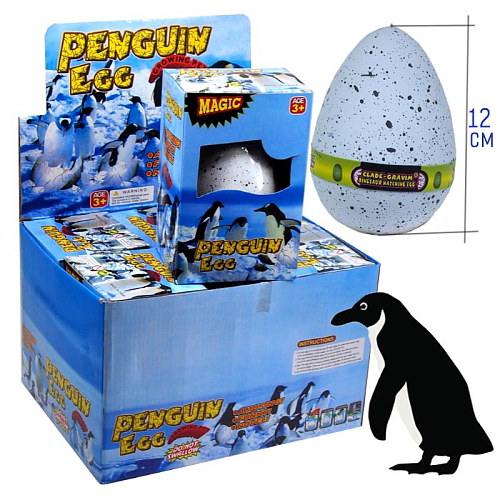 Растушки 1845-7 (12) яйцо пингвина 12х6,5х6,5см в коробке 15,5х8,5х10см