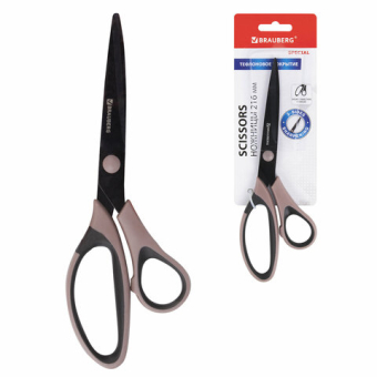 картинка Ножницы BRAUBERG "Special" 216 мм, тефлоновое антискользящее покрытие, 2-х сторонняя заточка, 236788 от магазина МОЛТИ