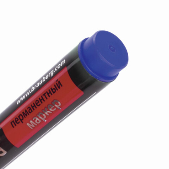 картинка Маркер перманентный BRAUBERG "Contract", СИНИЙ, круглый наконечник, 3 мм, 150466 от магазина МОЛТИ