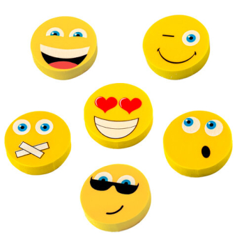 картинка Ластик фигурный ПИФАГОР "Смайлики", 28x28x6 мм, цвет ассорти, 226610 от магазина МОЛТИ