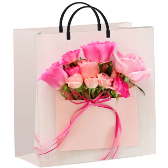 картинка Пакет Конвертик с розами-мягкий пластик Ламинат 300х300х0,140 от магазина МОЛТИ