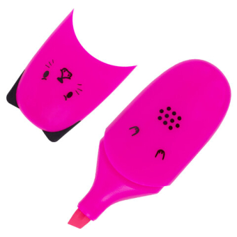 картинка Текстовыделитель мини BRAUBERG KIDS "CUTE CATS NEON", АССОРТИ В ПЛАСТИКОВОЙ БАНКЕ, 1-5 мм, 152433 от магазина МОЛТИ