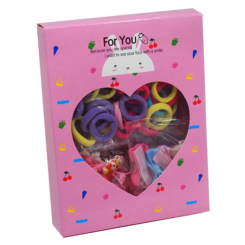 Набор резинок в розовой коробке МИКС