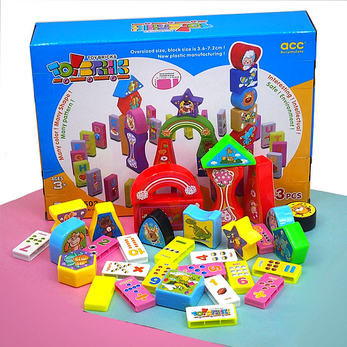Игра АК-156/6501 домино + фигурки пластик 36РС 3+ в коробке 20х6х28см