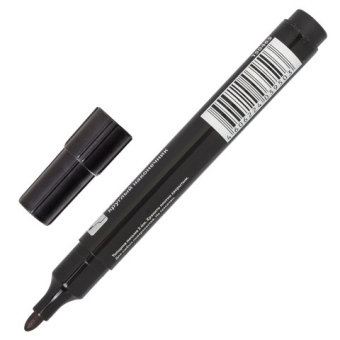 картинка Маркер перманентный BRAUBERG "Contract", ЧЕРНЫЙ, круглый наконечник, 3 мм, 150465 от магазина МОЛТИ