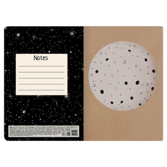 картинка Тетрадь 40 л. в клетку обложка КРАФТ, бежевая бумага 70 г/м2, сшивка, А5 (147х210 мм), SPACE TRAVELER, BRAUBERG, 403760 от магазина МОЛТИ