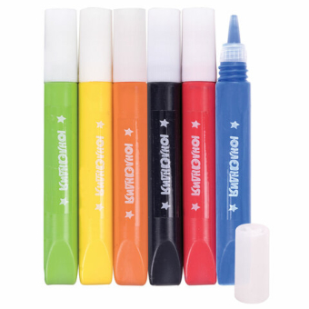 картинка Краски витражные ЮНЛАНДИЯ, 6 ярких цветов, 6 туб по 10,5 мл, шаблоны, 191758 от магазина МОЛТИ