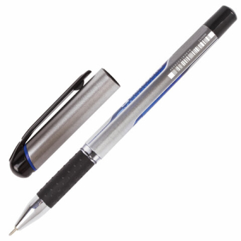 картинка Ручка шариковая масляная с грипом BRAUBERG "Signature", СИНЯЯ, печать, узел 0,7 мм, линия письма 0,35 мм, 142688 от магазина МОЛТИ