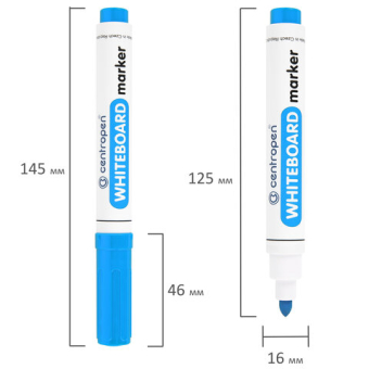 картинка Маркер стираемый для белой доски ГОЛУБОЙ CENTROPEN "Dry-Wipe", круглый наконечник, 2,5 мм, 8559, 5 8559 0167 от магазина МОЛТИ