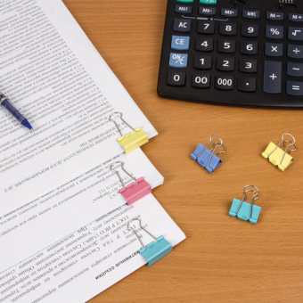 картинка Зажимы для бумаг STAFF "Profit", КОМПЛЕКТ 12 шт., 25 мм, на 100 листов, цветные, картонная коробка, 225157 от магазина МОЛТИ