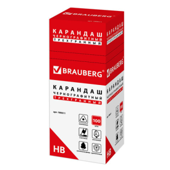 картинка Карандаш чернографитный BRAUBERG, 1 шт., "Alderida", НВ, трехгранный, с ластиком, корпус розовый, заточенный, 180611 от магазина МОЛТИ